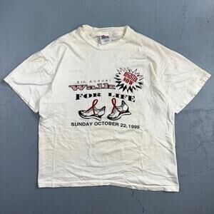 Walk for Aids VTG T Shirt 1995 Single Stitch 90s Life Support Medical Graphic US